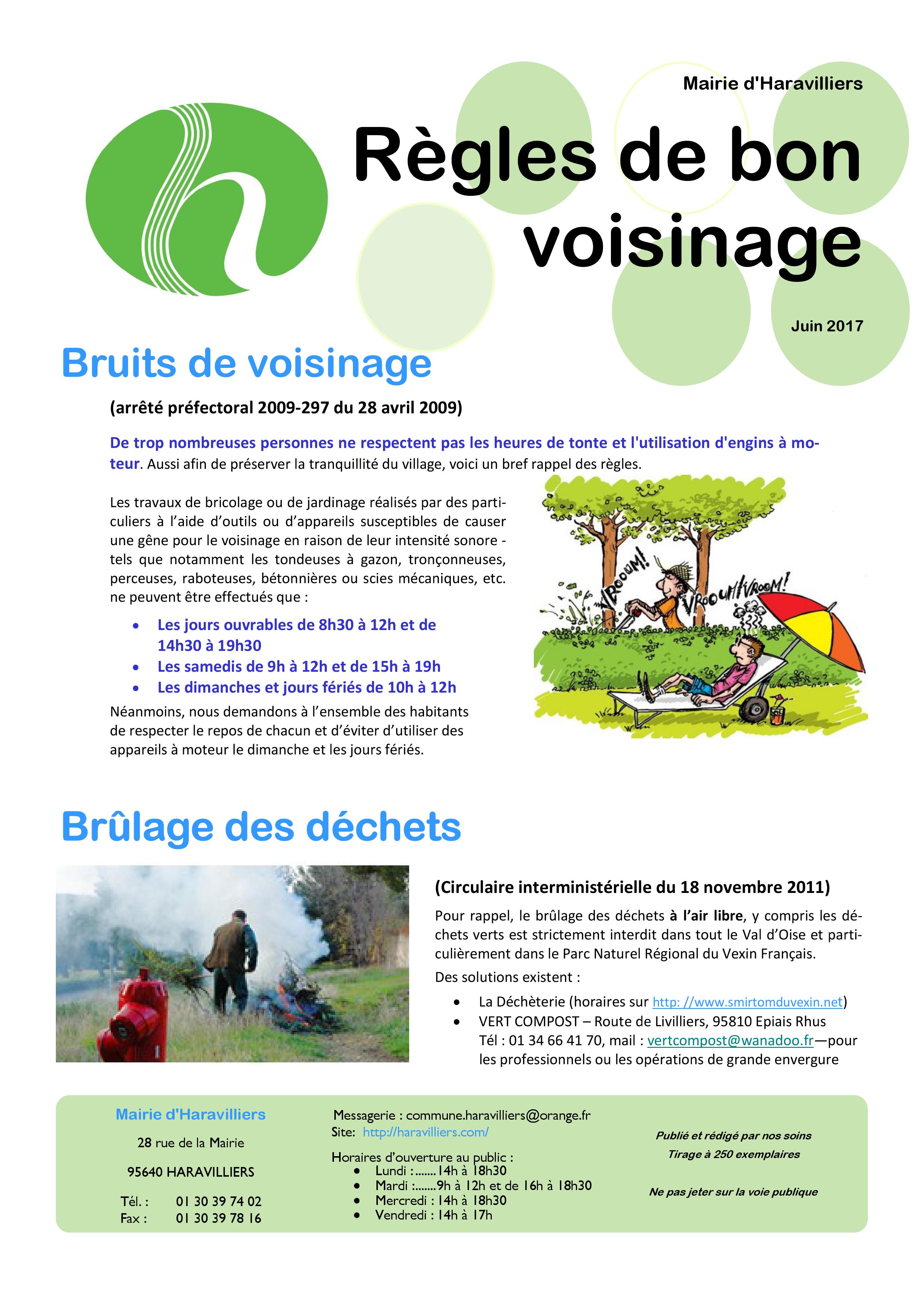 Règles de bon voisinage 2017 Haravilliers